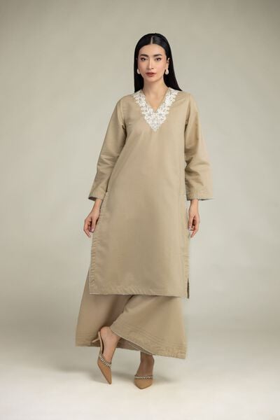 Embroidered | Mesuri | Beige Mesuri Pants | GBP 25.00