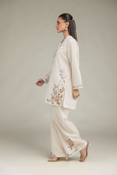Embroidered | Cotton Dobby | Floral Cotton Pants | GBP 15.00