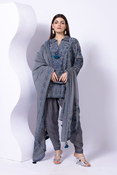 Embroidered | Crosshatch Raw Silk | Shalwar | GBP 7.50