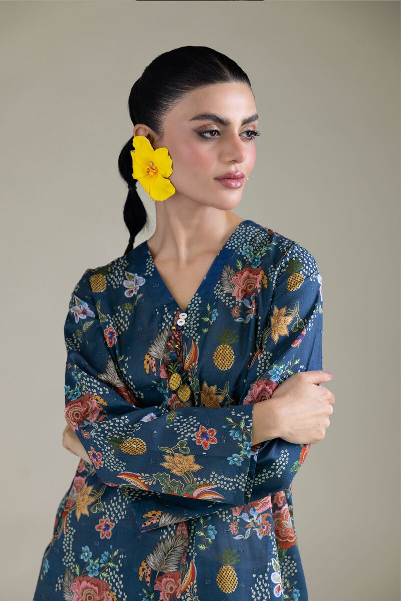 Embroidered | Cambric | Blue Cambric Shirt | GBP 25.00