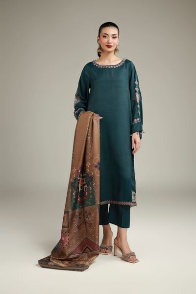 Embroidered | Raw Silk | Silk Regular Pants | GBP 25.00