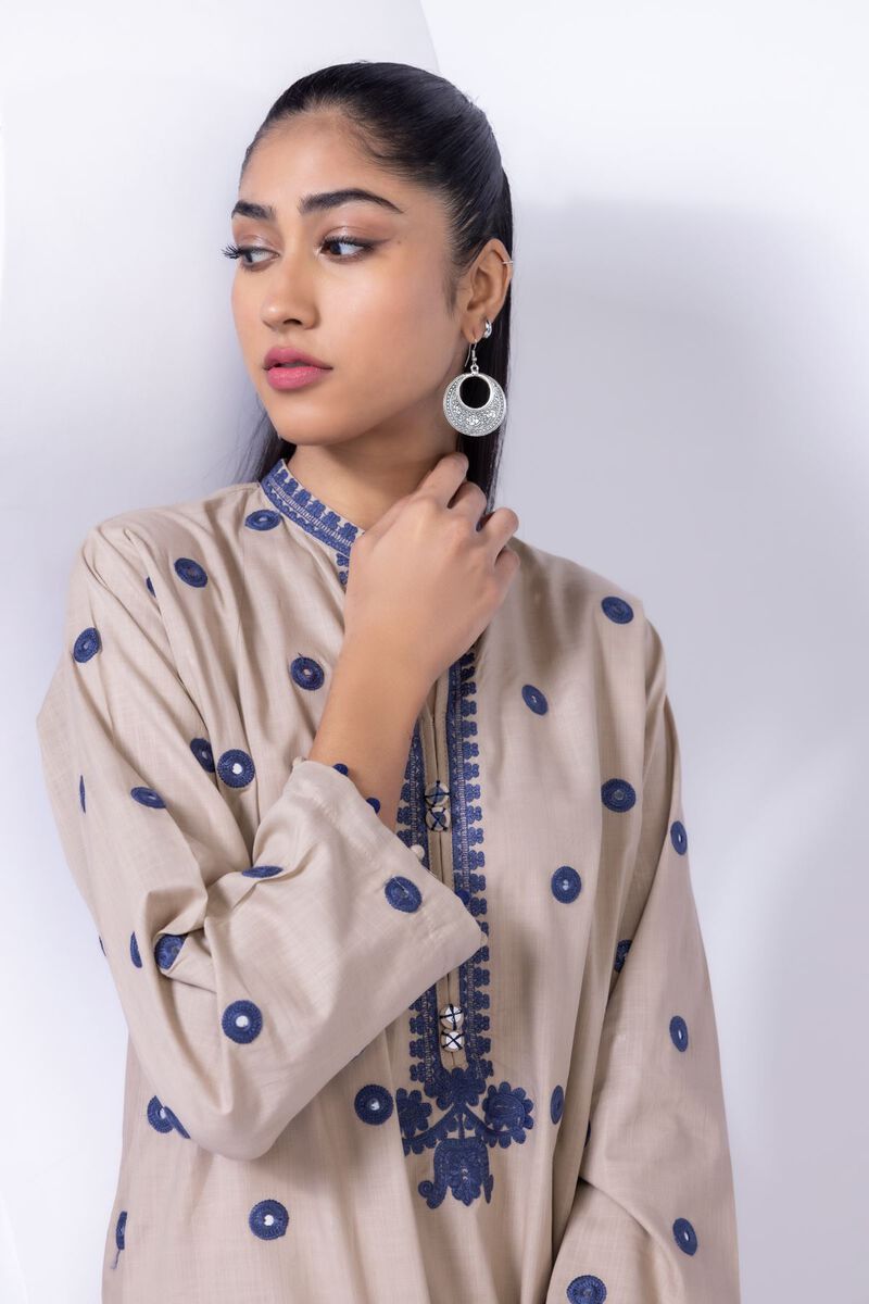 Embroidered | Crosshatch Poplin | Kurta | GBP 12.50