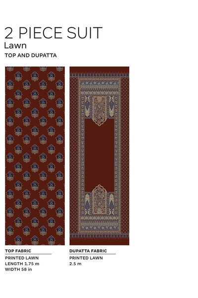 Fabrics 2 Piece | Top Dupatta, RUST, hi-res