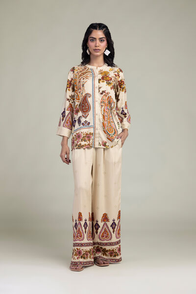 Embroidered | Viscose Crepe | Viscose Floral Trousers | GBP 25.00