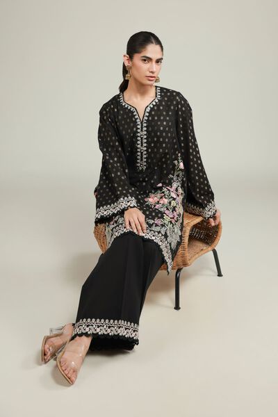 Embroidered | Jacquard | Black Tailored Set | GBP 55.00