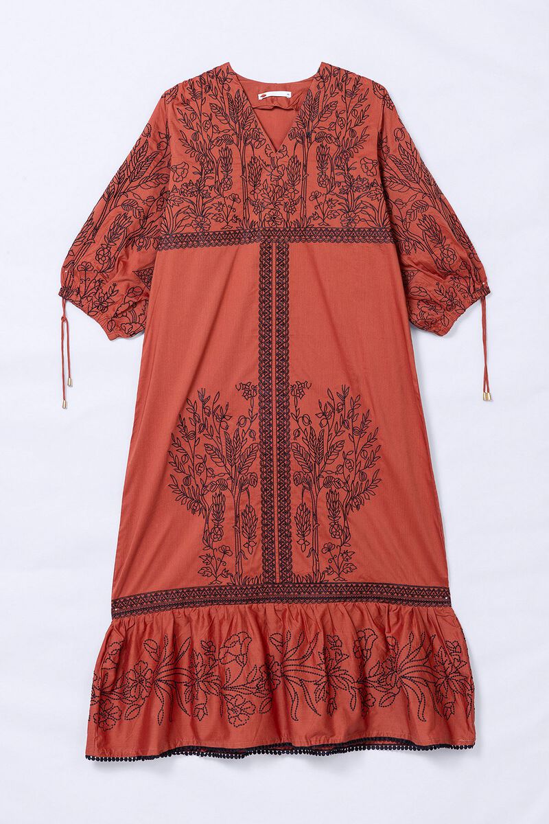 Embroidered | Cotton Viscose | Maxi Dress | null