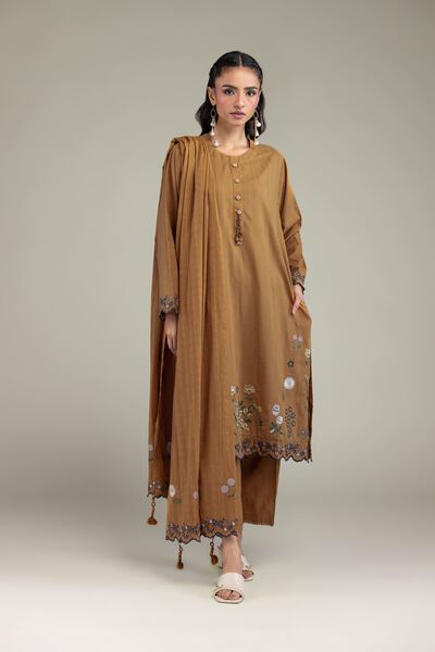Embroidered | Textured Cotton | Solid Cotton Pants | GBP 20.00