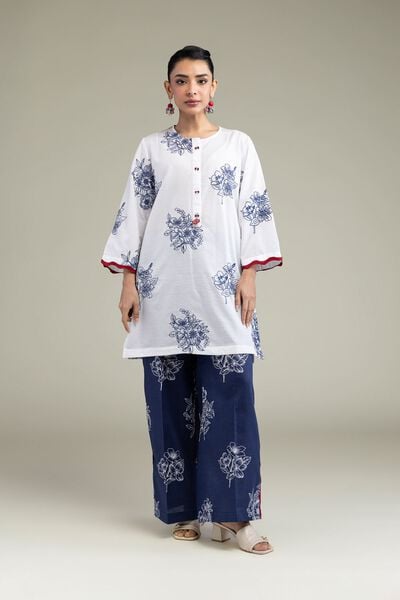 Embroidered | Cotton Dobby | Floral Navy Pants | GBP 15.00