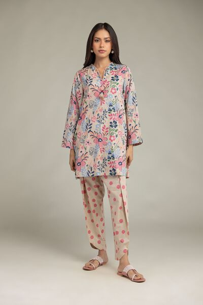 Printed | Cambric | Beige Cambric Shalwar | GBP 12.50