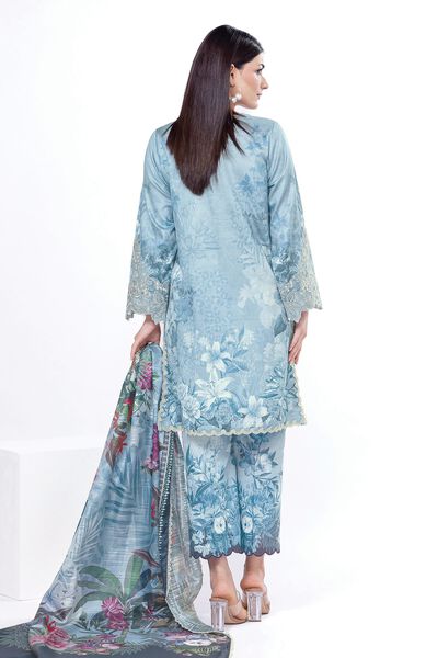Embroidered | Cotton Satin | Tailored 3 Piece | GBP 37.50