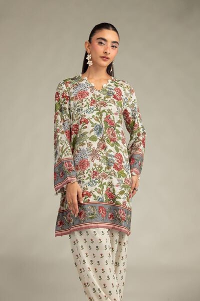 Printed | Raw Silk | Floral Short Kurta | GBP 35.00