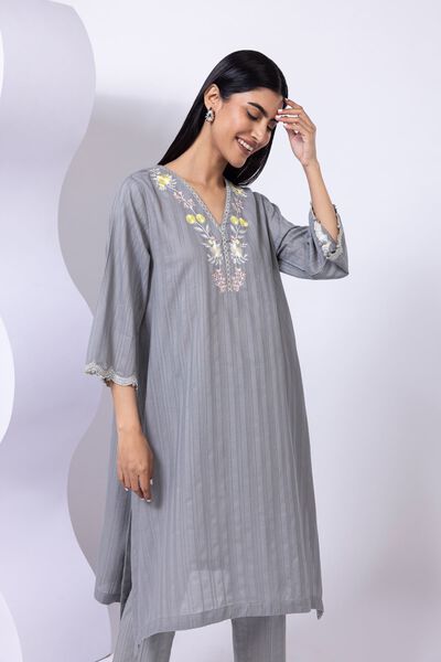 Embroidered | Leno | Kurta | GBP 12.50