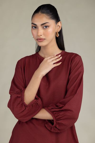 Dyed | Crepe | Solid Maroon Shirt | GBP 30.00
