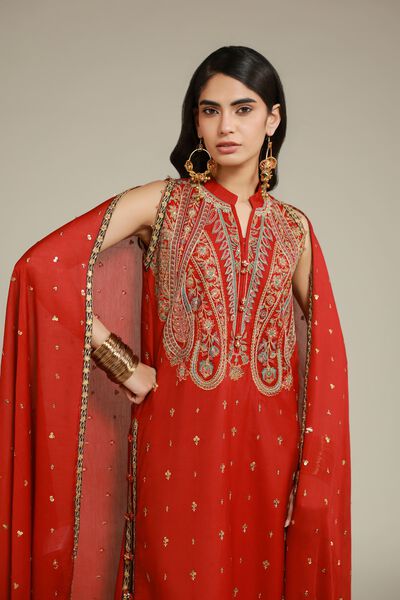 Embroidered | Raw Silk | 3 Piece Co-ord Set | GBP 140.00