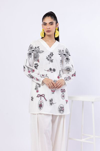 Embroidered | Crosshatch Poplin | Kurta | GBP 25.00