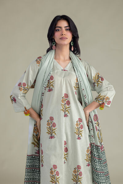 Printed | Cambric | Floral V-Neck Kurta | GBP 30.00