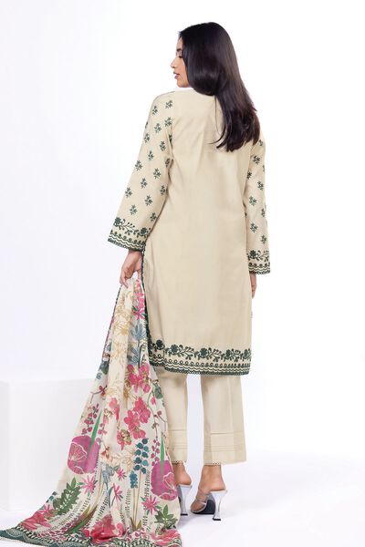 Embroidered | Dull Raw Silk | Fabrics 3 Piece | GBP 32.50