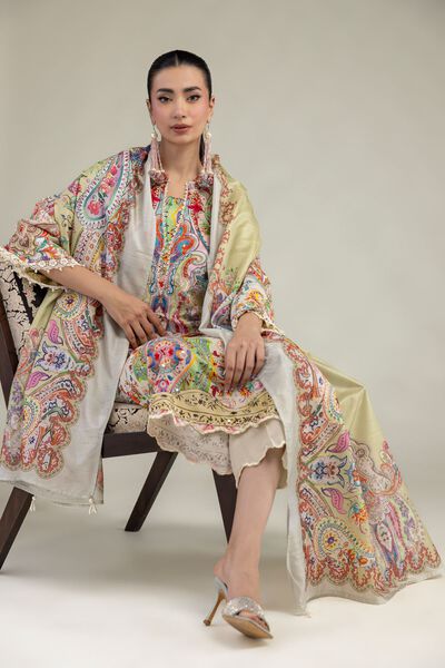 Embroidered | Polyester Silk | Silk Paisley Dupatta | GBP 25.00