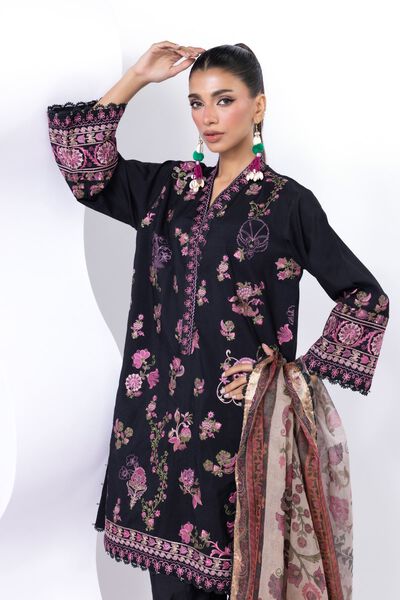 Embroidered | Dull Raw Silk | Fabrics 3 Piece | GBP 42.50