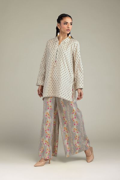 Printed | Cambric | Gray Floral Pants | GBP 25.00