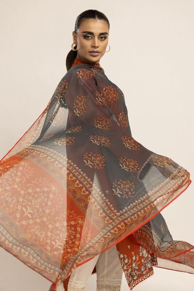 Fabrics 2 Piece | Top Dupatta, RUST, hi-res
