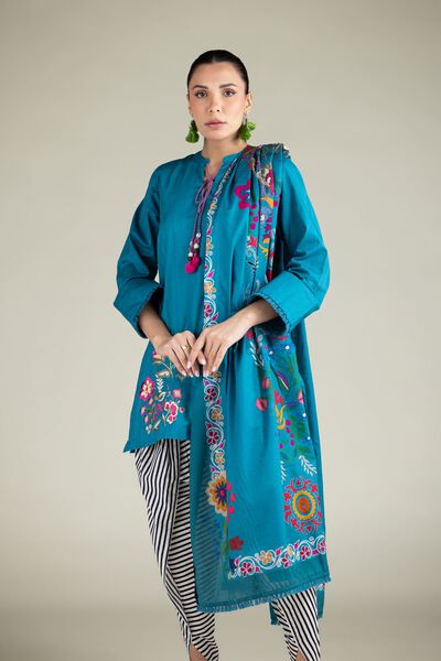 Embroidered | Cotton Net | Dupatta | GBP 20.00