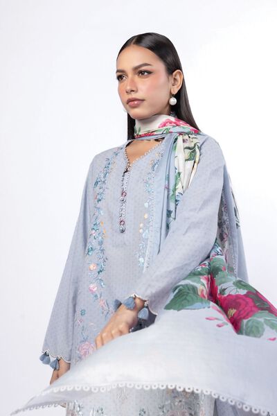Embroidered | Cotton Dobby | Tailored 3 Piece | GBP 36.00