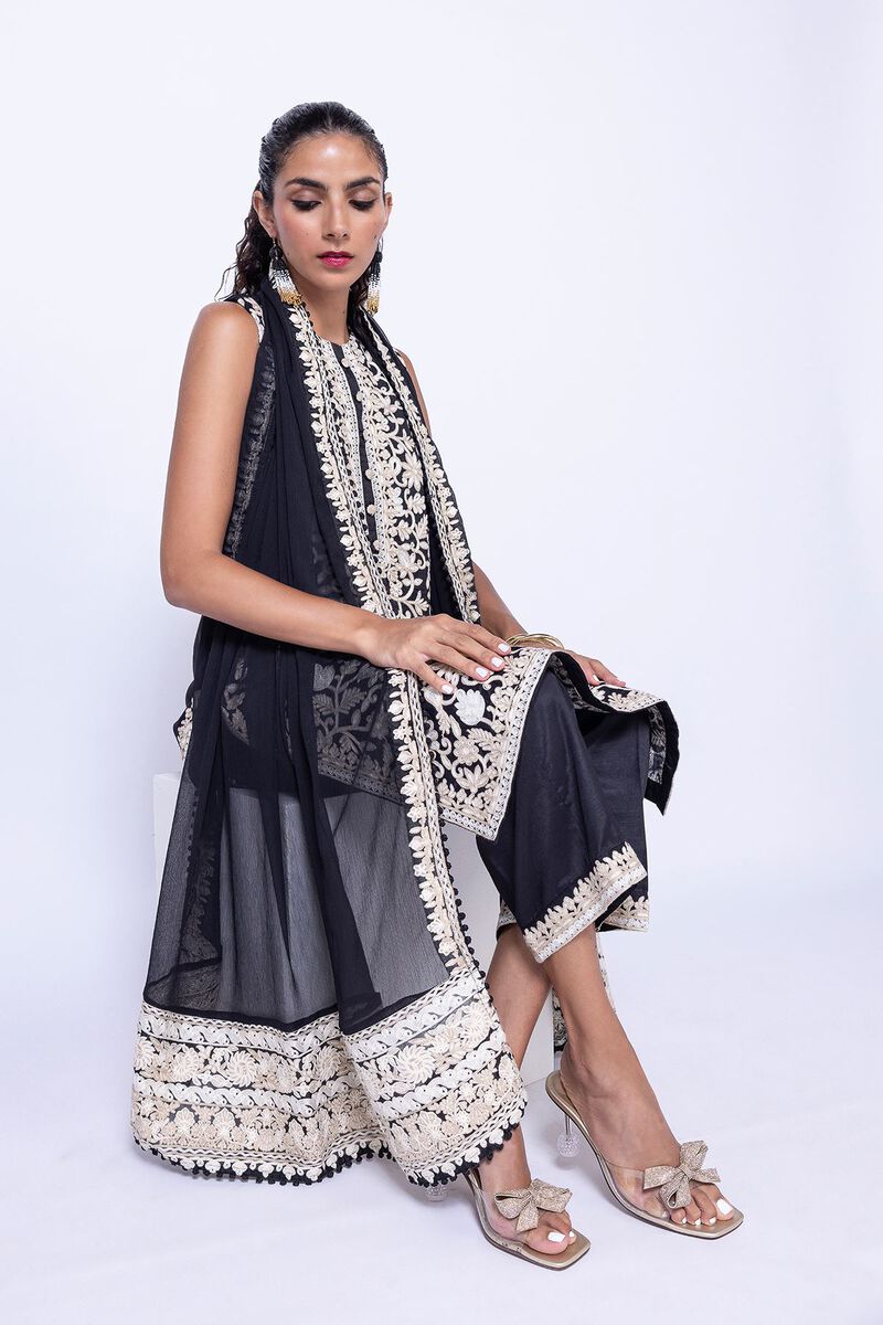 Embroidered | Polyester Crinkle Chiffon | Dupatta | null