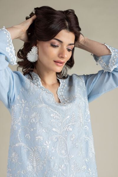 Embroidered | Cambric | Tailored 2 Piece | Top and Bottom | GBP 50.00