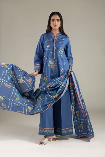 Embroidered | Lawn | Floral Geometric Dupatta | GBP 4.50