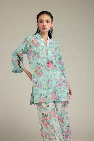 Printed | Cambric | Floral Mint Kurta | GBP 20.00
