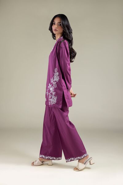 Embroidered | Cotton Dobby | Relaxed Floral Pants | GBP 20.00