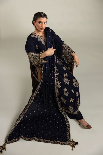 Embroidered | Raw Silk | 3-Piece Co-ord Set | GBP 155.00