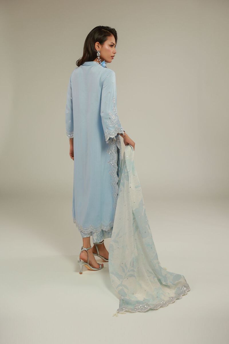 Embroidered | Raw Silk | Floral 3-piece Set | null