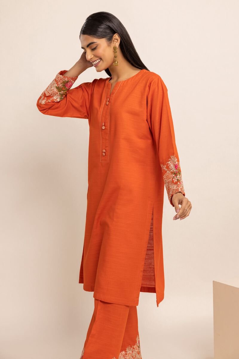 Kurta | Embroidered, RUST, hi-res image number null