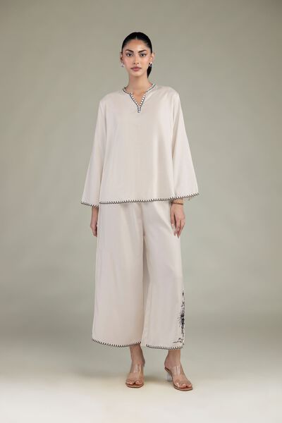 Embroidered | Viscose Crepe | Trousers | GBP 20.00