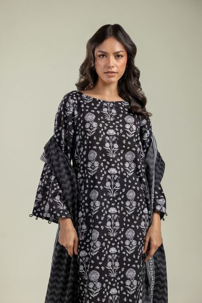 Printed | Cambric | Black Floral Kurta | GBP 10.00