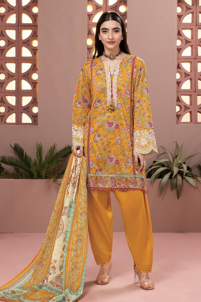 Slub Lawn | Embroidered | Fabrics 3 Piece | GBP 12.50