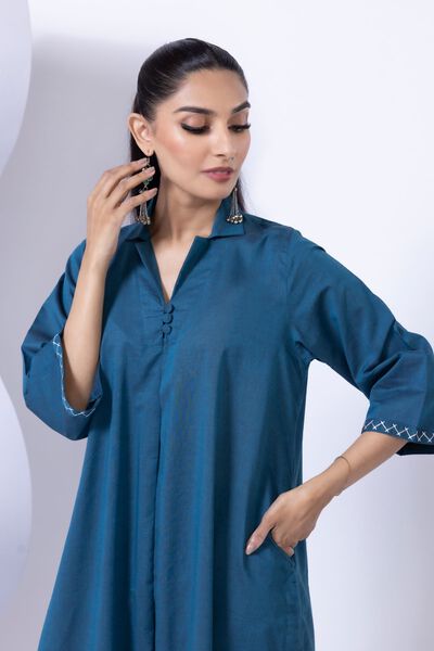 Embroidered | Chambray | Kurta | GBP 25.00