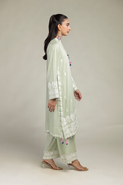 Embroidered | Raw Silk | Floral Silk Pants | GBP 20.00