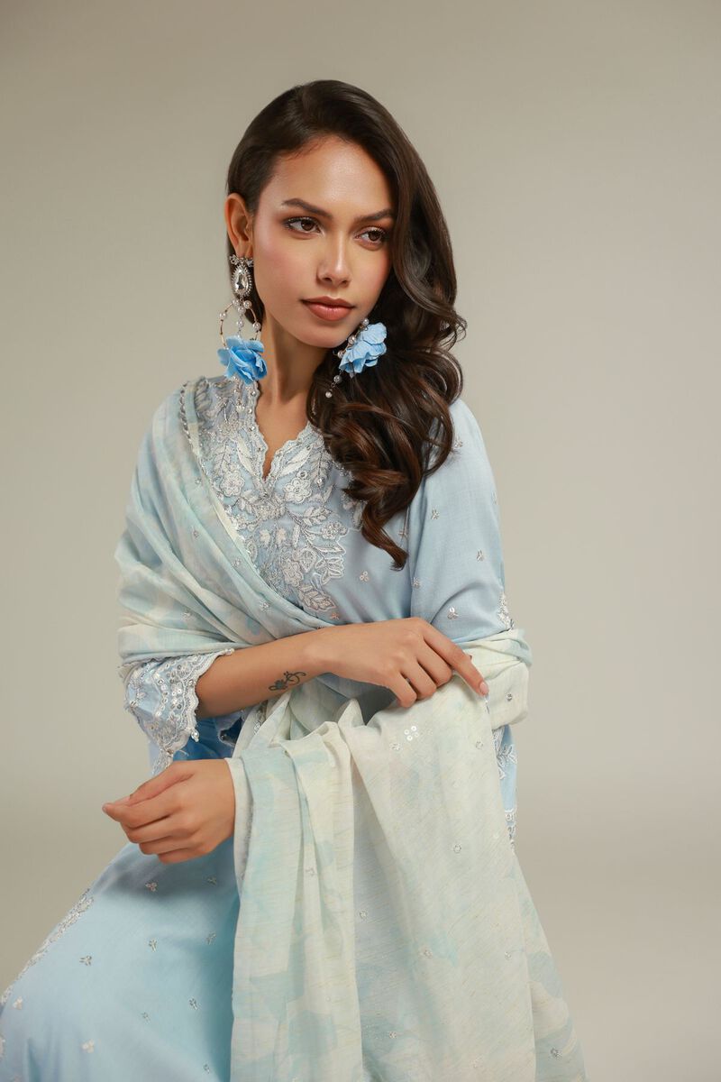 Embroidered | Raw Silk | Floral 3-piece Set | null