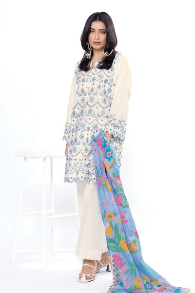 Embroidered | Dull Raw Silk | Tailored 3 Piece | GBP 52.50