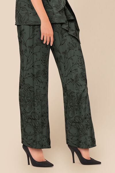 Trousers | Embroidered, GREEN, hi-res