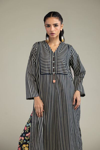 Printed | Cambric | V-Neck Longline Kurta | GBP 20.00