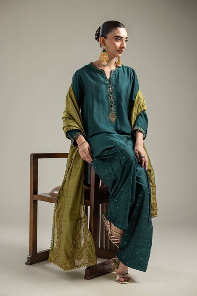 Cotton Net | Olive Net Dupatta | GBP 30.00