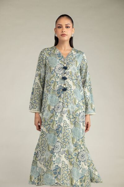 Printed | Cambric | Floral V-Neck Kurta | GBP 30.00