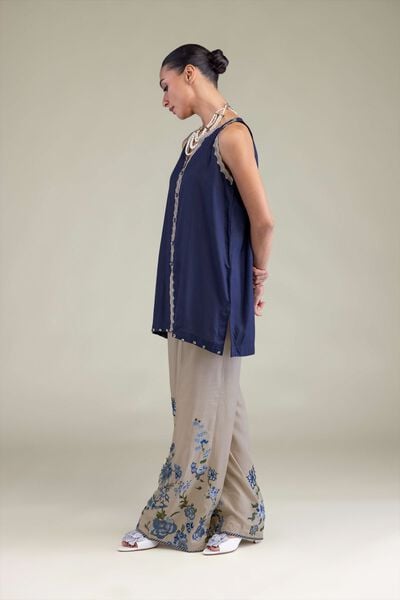 Embroidered | Raw Silk | Pants | GBP 30.00