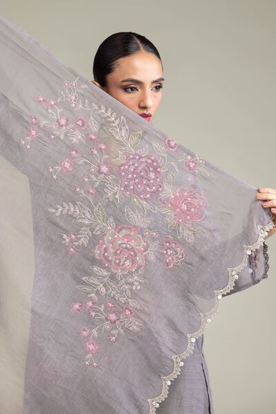 Embroidered | Paper Silk | Dupatta | GBP 35.00