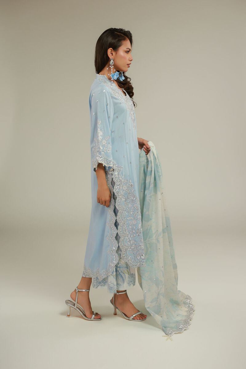 Embroidered | Raw Silk | Floral 3-piece Set | null