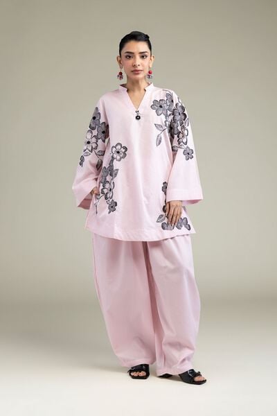 Embroidered | Cotton Dobby | Solid Pink Shalwar  | GBP 25.00